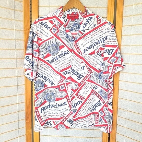 Men's Budweiser Shirt Pacsun Collab Short Sleeves Size Small - Picture 1 of 6